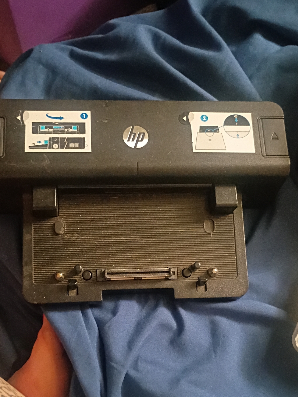 HP Black Laptop Docking Station with HP Logo